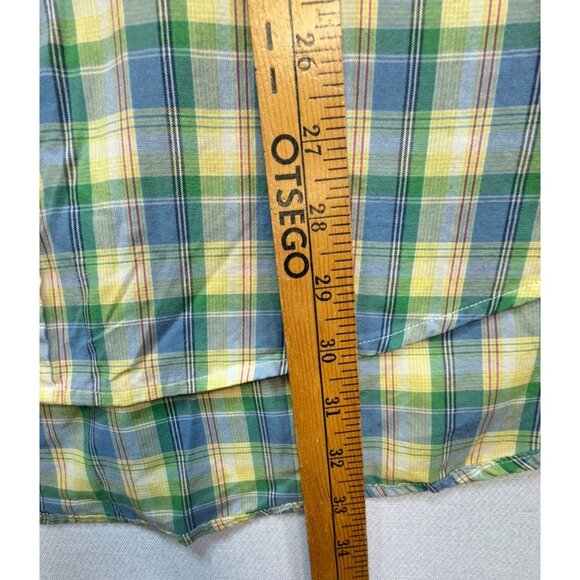 Tommy Hilfiger Mens Plaid Button-Down Shirt Size XL Yellow Green Long Sleeves - Picture 6 of 12